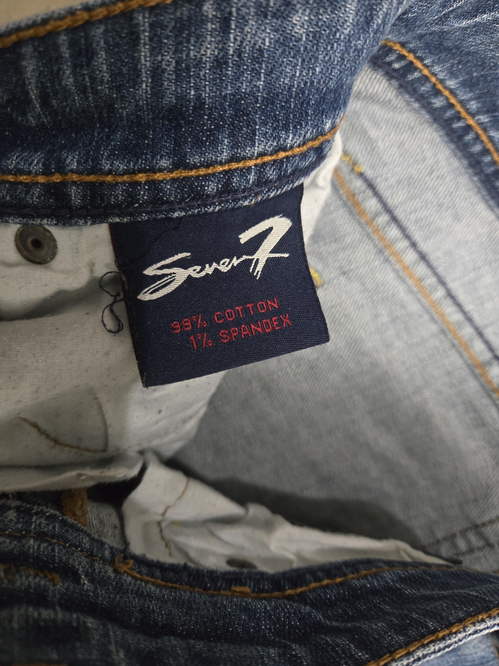 Seven7 Vintage Premium Flare Pink Stiched Pocket Denim Jeans Y2K Size 30 - Picture 3 of 6